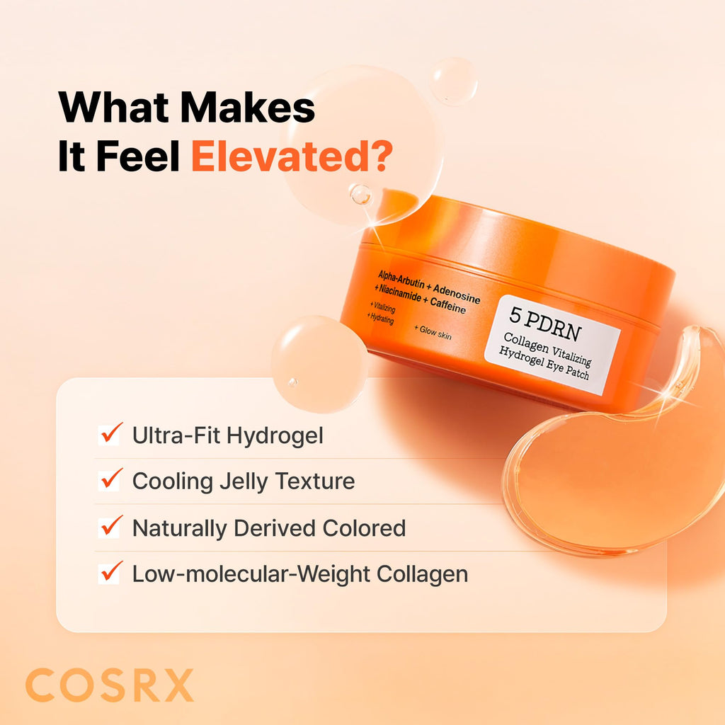 COSRX Advanced Snail Mucin Hydrogel Eye Patch for Fine Lines & Dry Under Eyes, Gel Serum Mask, Hydrating Under Eye Patches (60), Snail Eye Patches, Korean Skin Care
