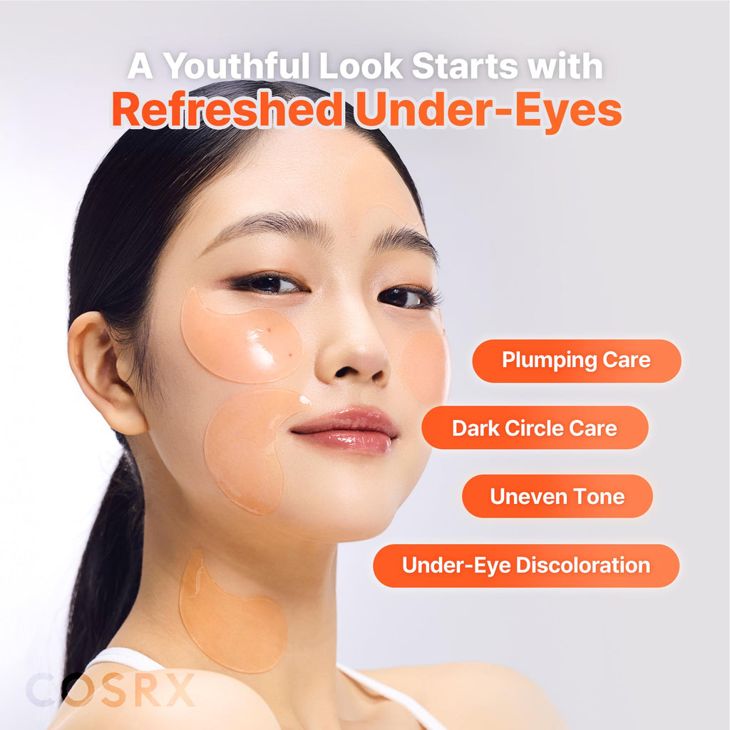 COSRX Advanced Snail Mucin Hydrogel Eye Patch for Fine Lines & Dry Under Eyes, Gel Serum Mask, Hydrating Under Eye Patches (60), Snail Eye Patches, Korean Skin Care