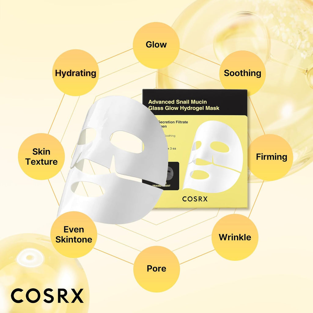 COSRX Snail Mucin Sheet Mask 10EA + Hydrogel Collagen Mask 3EA- Self Care, Stocking Stuffers, Travel Essentials, Gifts for Women, Face Masks for Dry Skin, Korean Skin Care