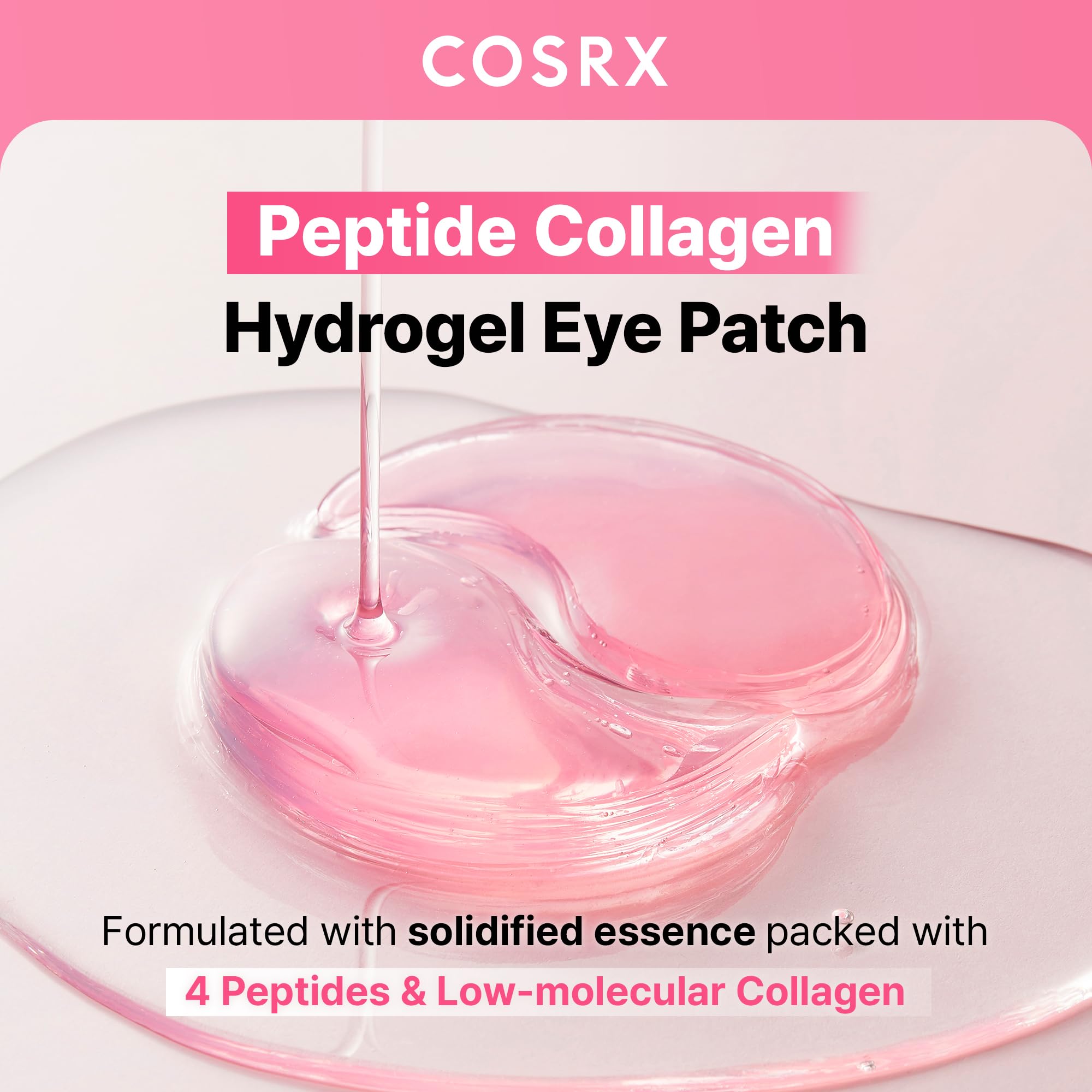 COSRX Advanced Snail Mucin Hydrogel Eye Patch for Fine Lines & Dry Under Eyes, Gel Serum Mask, Hydrating Under Eye Patches (60), Snail Eye Patches, Korean Skin Care