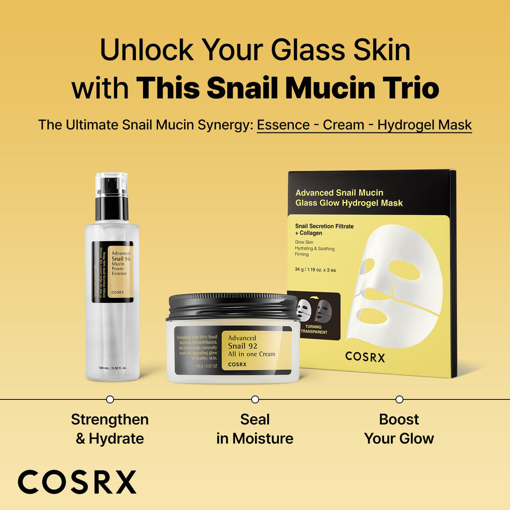 COSRX Snail Mucin 96% Repairing Serum, Hydrating Serum for Face with Snail Secretion Filtrate for Dull Skin & Fine Lines, 100ml, Korean Skin Care