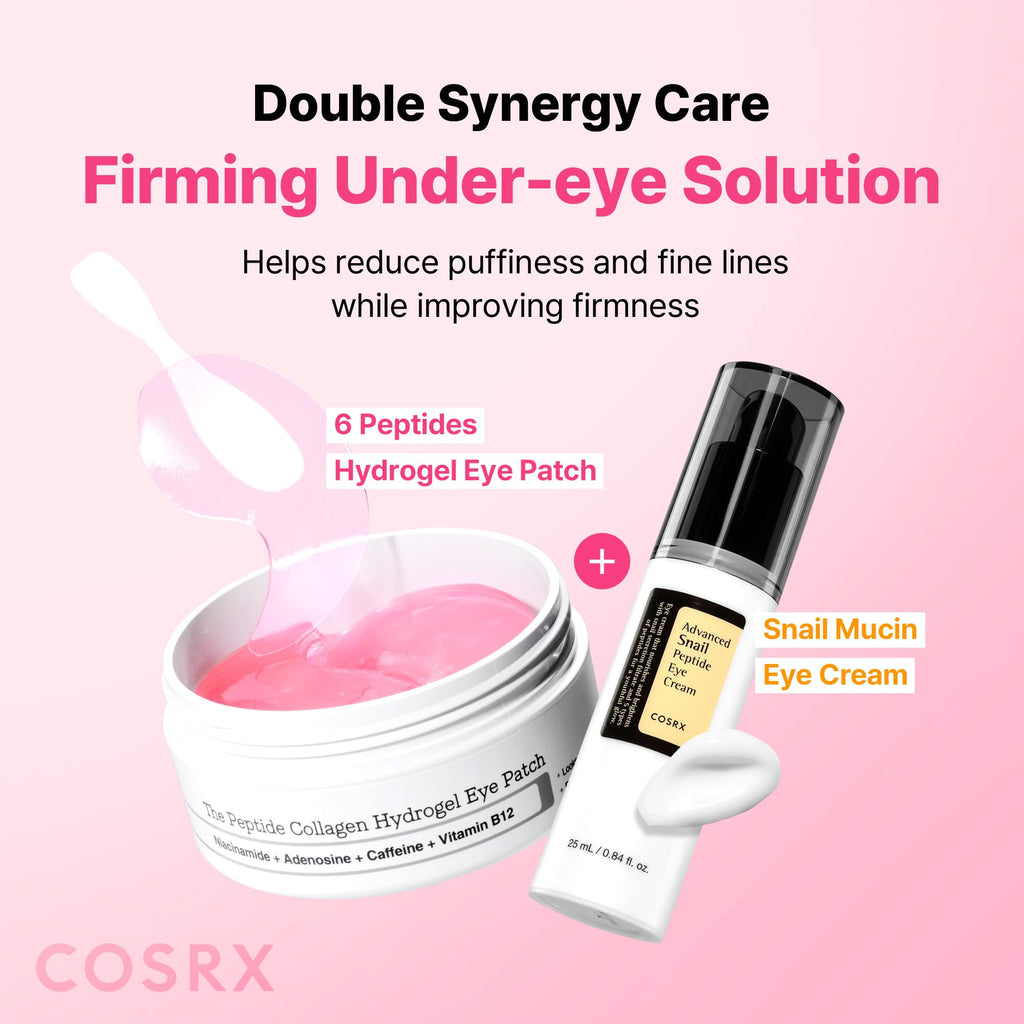 COSRX Advanced Snail Mucin Hydrogel Eye Patch for Fine Lines & Dry Under Eyes, Gel Serum Mask, Hydrating Under Eye Patches (60), Snail Eye Patches, Korean Skin Care