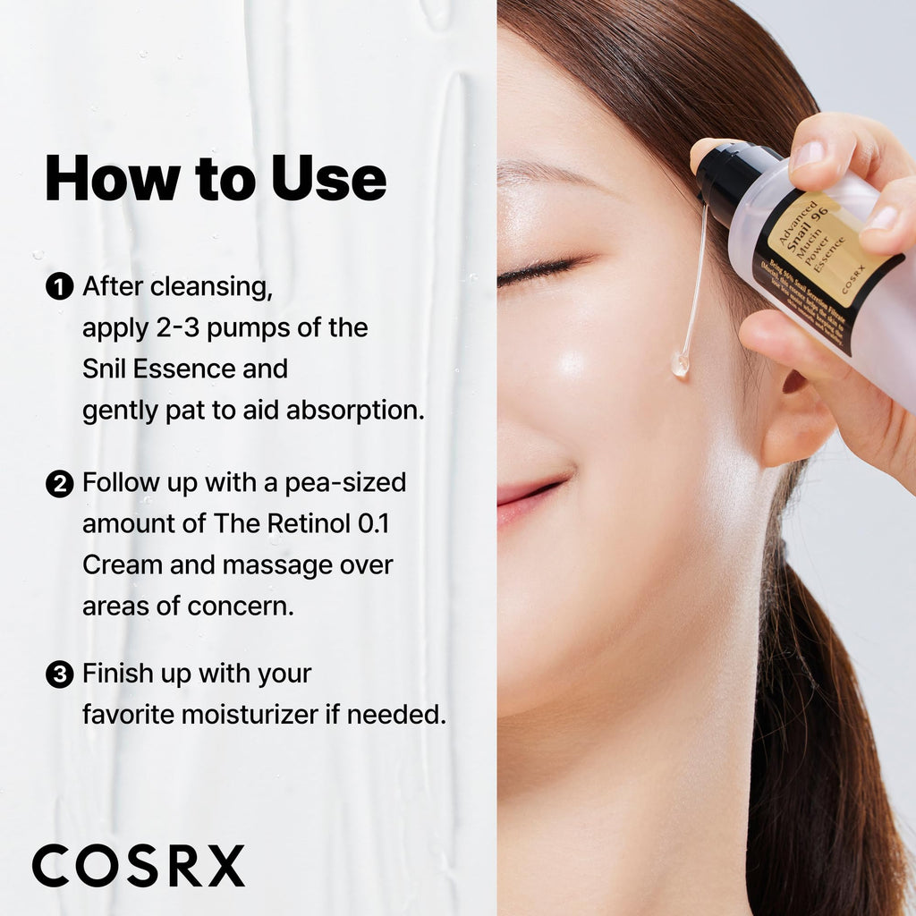 COSRX Snail Mucin 96% Repairing Serum, Hydrating Serum for Face with Snail Secretion Filtrate for Dull Skin & Fine Lines, 100ml, Korean Skin Care