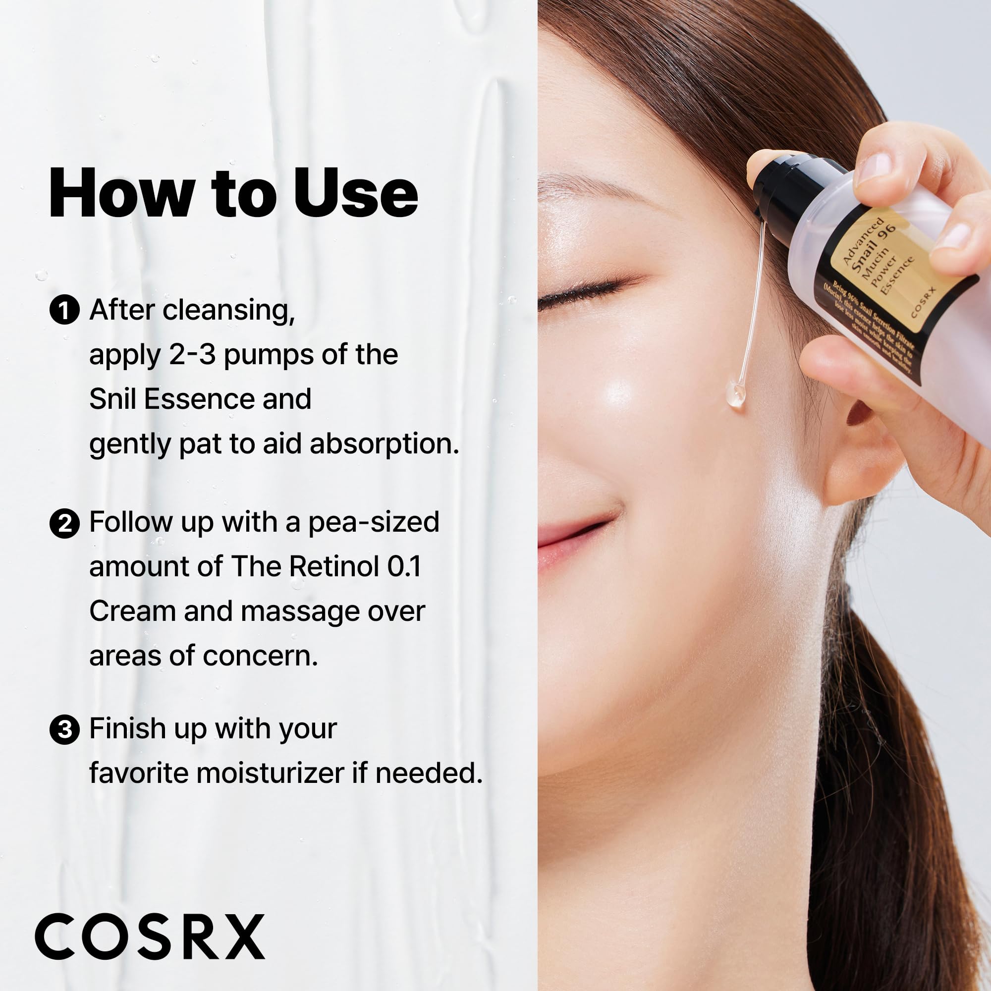 COSRX Snail Mucin 96% Repairing Serum, Hydrating Serum for Face with Snail Secretion Filtrate for Dull Skin & Fine Lines, 100ml, Korean Skin Care
