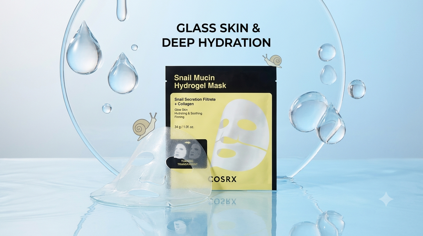 COSRX Snail Mucin Hydrogel Mask – Glass Skin & Deep Hydration