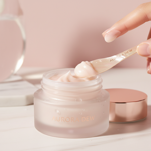 HydroGlow Glass Skin Moisturizer jar with dewy K-Beauty aesthetic