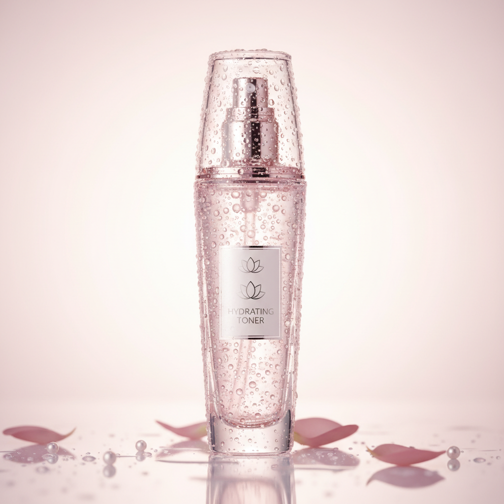 HydroGlow Snail Mucin Hydrating Toner bottle with dewy K-Beauty aesthetic
